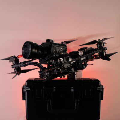 FPV Cinelifter drone with ZCam E2-S6 and Meike 16mm lens.
