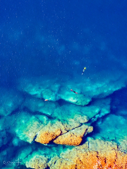Plongeurs au Cap Béar vus par drone © Aero7